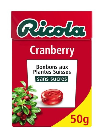 Ricola Cranberry sans sucres - les 20 étuis