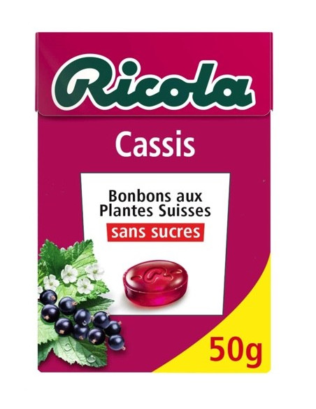 Ricola Cassis sans sucres - les 20 étuis