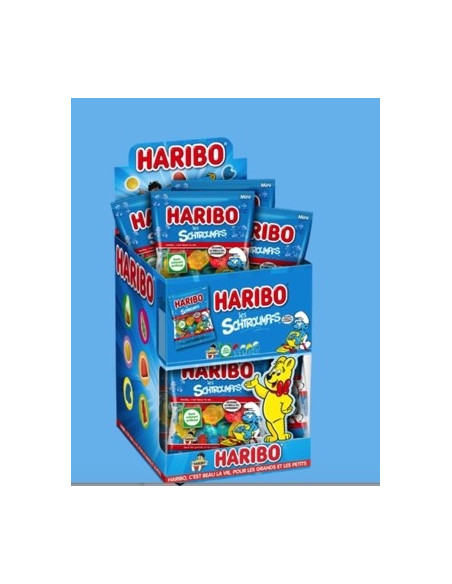 Mini Schtroumpfs lisses HARIBO - les 30 sachets
