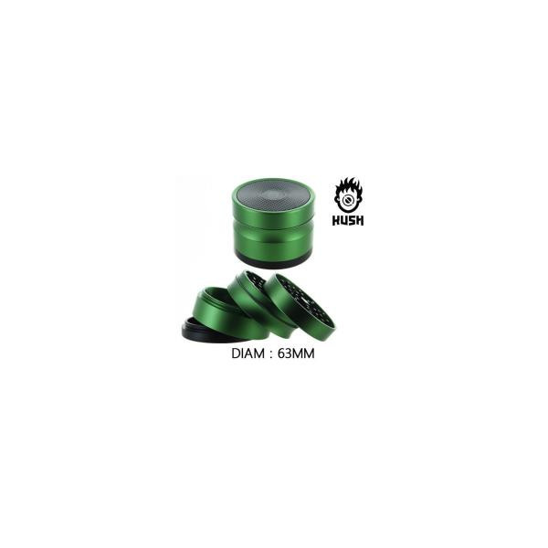 Grinder Alu Kush "Borealis" (Vert) 63mm