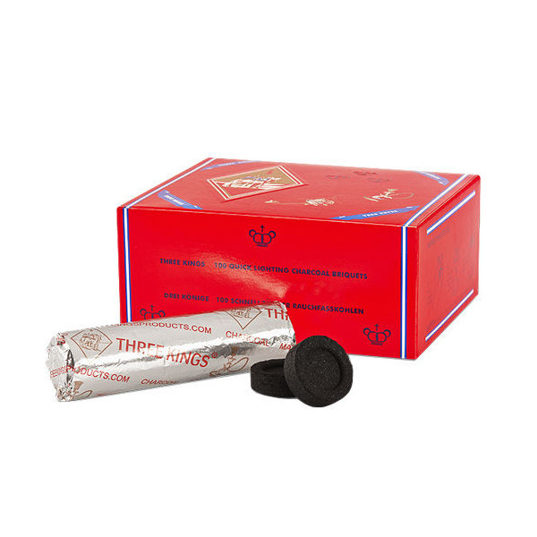 Boite de Charbon Trois Mages (10 rouleaux de 10 pastilles)