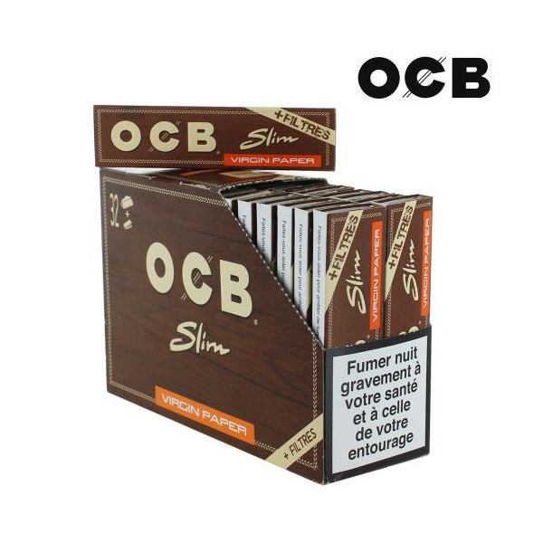 Feuille Slim OCB ¸ Virgin + Tips (32 Carnets)
