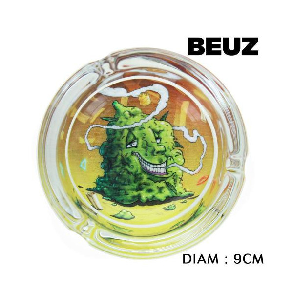 Cendrier rond en verre Beuz "Buds" (PM) 9CM