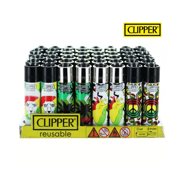 Briquet Clipper x48 pcs GM Reggae Life CLIP620