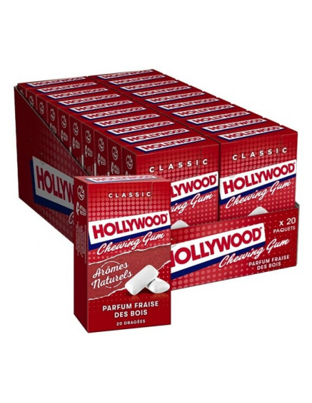 Hollywood dragées fraise des bois - 20 étuis