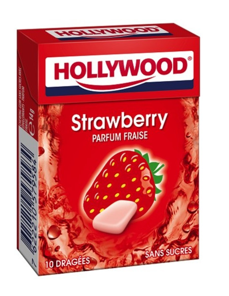 Hollywood dragées Strawberry Fraise Fresh sans sucres - 20 étuis