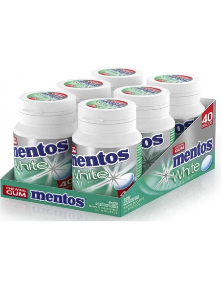Mentos Bottle White Menthe verte sans sucres - le lot de 6