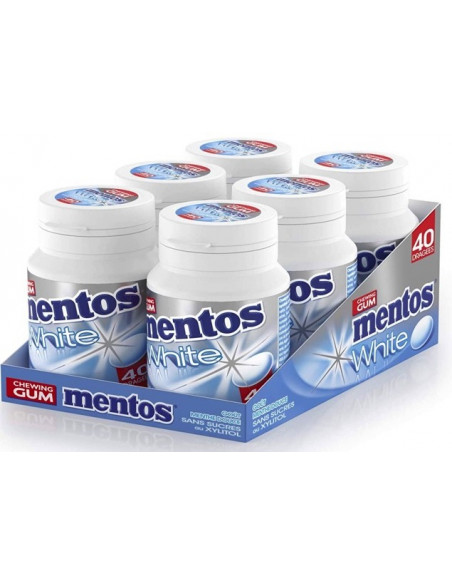Mentos Bottle White Menthe douce sans sucres- le lot de 6