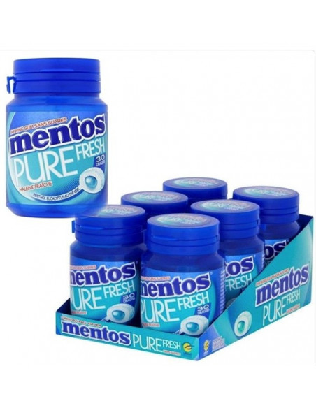 Mentos bottle Pure Fresh Menthol Eucalyptus sans sucres - le lot de 6