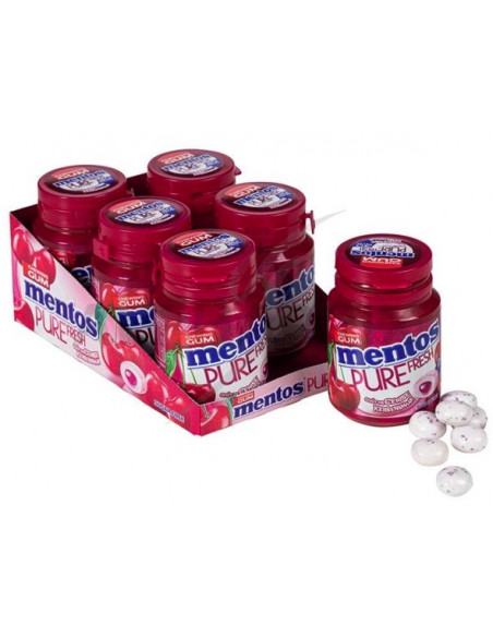 Mentos Bottle Pure Fresh Goût Cerise sans sucres - le lot de 6